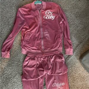 Megan Thee Stallion Pink Velour Tracksuit